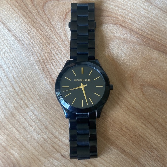 Michael Kors Black Slim Runway Watch (Unisex) - Picture 4 of 4